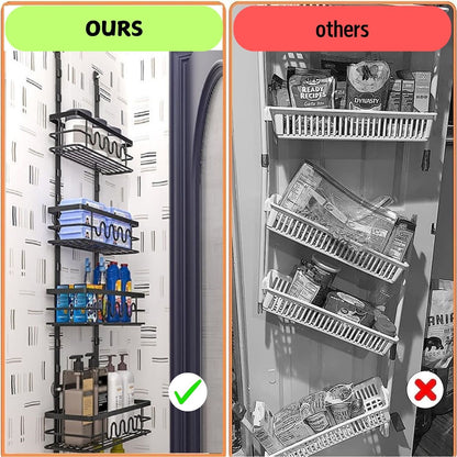 4 Tier Adjustable Baskets Over Door Pantry Organiser