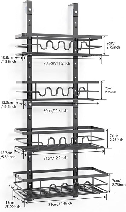4 Tier Adjustable Baskets Over Door Pantry Organiser